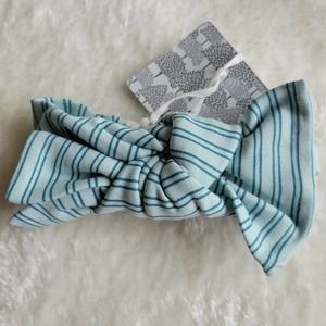 KATE QUINN Atlantic Pinstripe Large Bow Headband